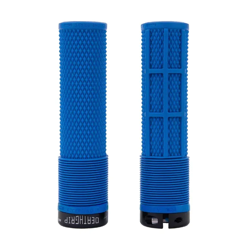 DMR DeathGrip Thick Flangeless Lock-On Grips in Royal Blue